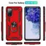Galaxy S20 FE (6.5 inch) Case, Magnetic Shockproof 360 Degree Rotating Metal Ring Holder for Car Mount with Back Stand Case for Galaxy S20FE (Red)