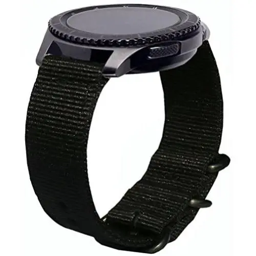 Olytop for Galaxy Watch 3 45mm/Gear S3 Bands, 22mm Quick Release Woven NYLON NATO Band Soft Replacement Strap Wristband for Samsung Galaxy Watch3 45mm/Galaxy Watch 46mm, Moto 360 2 46mm SmartWatch - Black Olytop for Galaxy Watch 3 45mm/Gear S3 Bands, 22mm Quick Release Woven NYLON NATO Band Soft Replacement Strap Wristband for Samsung Galaxy Watch3 45mm/Galaxy Watch 46mm, Moto 360 2 46mm SmartWatch - Black