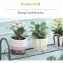 MORITIA 3 Tier Metal Plant Stand Scrollwork Design Indoor and Outdoor Flower Rack, Home Storage Organizer Shelf, 27.9 x 9.6 x 32.6 inch