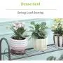 MORITIA 3 Tier Metal Plant Stand Scrollwork Design Indoor and Outdoor Flower Rack, Home Storage Organizer Shelf, 27.9 x 9.6 x 32.6 inch MORITIA 3 Tier Metal Plant Stand Scrollwork Design Indoor and Outdoor Flower Rack, Home Storage Organizer Shelf, 27.9 x 9.6 x 32.6 inch
