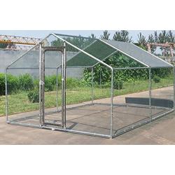 ChickenCoopOutlet Large Metal 10x10 ft Chicken Coop Backyard Hen House Cage Run Outdoor Cage