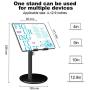 Swhatty Cell Phone Stand, Aluminum iPad Tablet Stand Holder for Desk, Angle Height Adjustable iPhone Stand, Compatible with iPhone iPad Pro, Air, Mini 4 3 2, Kindle, （4-12.9）-Black