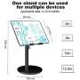 Swhatty Cell Phone Stand, Aluminum iPad Tablet Stand Holder for Desk, Angle Height Adjustable iPhone Stand, Compatible with iPhone iPad Pro, Air, Mini 4 3 2, Kindle, （4-12.9）-Black
