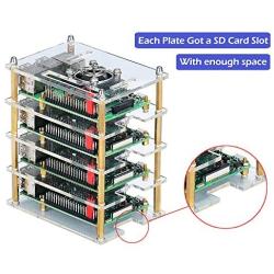 Raspberry Pi 4 Cluster Case, iUniker Raspberry Pi 4 Case with Cooling Fan and Raspberry Pi 4 Heatsink for Raspberry Pi 4 Model B, 3 B+, Pi 3 B, Pi 2 B, Pi B+ (4-Layers)