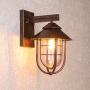 Jiuzhuo Industrial 1-Light Metal Cage Clear Glass Shaded Nautical Outdoor Wall Light in Antique Copper
