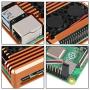 DORHEA for Raspberry Pi 4 B Metal Case, Armor Case with Dual Cooling Fan Aluminium Alloy, Radiation and Rust Protection for Raspberry Pi 4 B (Gold) DORHEA for Raspberry Pi 4 B Metal Case, Armor Case with Dual Cooling Fan Aluminium Alloy, Radiation and Rust Protection for Raspberry Pi 4 B (Gold)