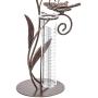 A Ting Garden Decorative 7'' Metal and Glass Rain Gauge,Butterfly,Flower