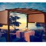 Tangkula 12 x 9 Pergola Gazebo Canopy Outdoor Patio Garden Steel Frame Sun Shelter with Retractable Canopy Shades