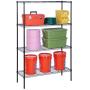 Honey-Can-Do 4-Tier Steel Wire Shelf with 350-Pound Capacity, 18'' L x 48'' W x 72'' H, Black