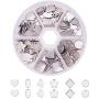 PandaHall Elite 120 Pcs 304 Stainless Steel Flat Round Oval Heart Star Flower Rhombus Blank Stamping Tag Pendants Charms 6 Styles for Jewelry Making