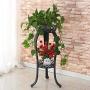 32'' Plant Stand Metal Flower Holder Pot with 2 Tier Garden Decoration Display Patio Standing Plant Flower Pot Rack Display Shelf for Garden Office Indoor Outdoor