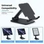 Anozer Foldable & Adjustable Tablet Stand, [2021 Updated] Extendable Compact Desktop Tablet Stand Holder Cradle Dock Compatible with Phones, iPad, Samsung Galaxy Tabs, Kindle(13’’ Max)