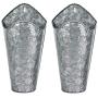 Gonioa Set of 2 Galvanized Metal Wall Planter, Farmhouse Wall Decor Style Hanging Wall Vase Planters for Succulents or Herbs Indoor or Outdoor