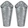 Gonioa Set of 2 Galvanized Metal Wall Planter, Farmhouse Wall Decor Style Hanging Wall Vase Planters for Succulents or Herbs Indoor or Outdoor