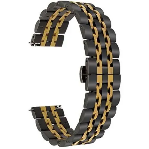 TRUMiRR 22mm Quick Release Watch Band Stainless Steel Butterfly Buckle Strap for Samsung Gear S3 Classic Frontier, Galaxy Watch 46mm, Gear 2 R380 R381 R382, Moto 360 2 46mm