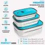 Leak Proof Bento Lunch Box Set | Reusable 3 Pack | Nesting Stainless Steel Metal Storage Food Containers for Men Women or Kids ●BPA Free● Work / School LunchesStainless Durable Sandwich Box (Blue) Leak Proof Bento Lunch Box Set | Reusable 3 Pack | Nesting Stainless Steel Metal Storage Food Containers for Men Women or Kids ●BPA Free● Work / School LunchesStainless Durable Sandwich Box (Blue)