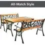 Giantex 50 Patio Park Garden Bench, Outdoor Furniture Rose Cast Iron Hardwood Frame Porch Loveseat for 2 Person Outdoor Clearance Giantex 50 Patio Park Garden Bench, Outdoor Furniture Rose Cast Iron Hardwood Frame Porch Loveseat for 2 Person Outdoor Clearance