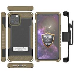 BEYOND CELL Tri-Shield Phone Case Compatible with iPhone 11 Pro Max 6.5” only, Military Grade Drop Tested, Shockproof High Impact Rugged Case Cover with Metal Kickstand & Belt Clip Holster