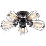 Vintage Ceiling Light Industrial Semi-Flush Mount Ceiling Light Metal Fixtures Painted Finish; Moonkist (with 5 Light) (Silver)