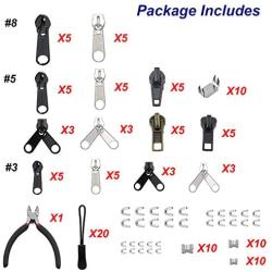 YaHoGa 148 PCS Zipper Repair Kit Zipper Replacement for Bags, Jackets, Tents, Luggage, Sleeping Bag, with Plier and Pulls