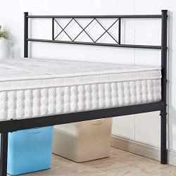 VECELO Metal Platform Bed Frame Mattress Foundation with Headboard & Footboard/Firm Support & Easy Set up Structure, Full, Black