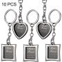 10 Pieces Photo Frame Keychain Metal Frame Keychain, Picture Frame Keyring, Keychain with Locket Photo Frame for Birthday, Valentines Day, Wedding Gifts (Rectangular, Heart-Shaped)