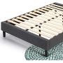 ZINUS Curtis Upholstered Platform Bed Frame / Mattress Foundation / Wood Slat Support / No Box Spring Needed / Easy Assembly, Grey, Full