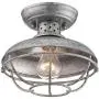 Franklin Park Rustic Farmhouse Outdoor Ceiling Light Fixture Galvanized Steel Open Cage 8 1/2'' Damp Rated for Exterior House Barn Porch Patio Deck - Franklin Iron Works Franklin Park Rustic Farmhouse Outdoor Ceiling Light Fixture Galvanized Steel Open Cage 8 1/2'' Damp Rated for Exterior House Barn Porch Patio Deck - Franklin Iron Works