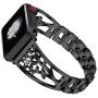 NNHF Compatible with Apple Watch Band 38mm 40mm 42mm 44mm for Women, Starfish with Diamond Hollow Metal Strap and Crystals Compatible with Apple Watch Series 4 3 2 1 (Black, 38mm)