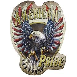 American Pride Embossed Metal Wall Decor Sign for Bar, Garage or Man Cave