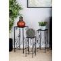 Deco 79 63344 3-Piece Metal Outdoor Plant Stand Set, Square