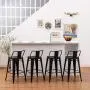 TONGLI Metal Bar Stools Set of 4 Counter Height Stools 24 Inchs Counter Stools Black Bar stools with Backs Bar Height Stools Indoor Outdoor Matte Black, Low Back TONGLI Metal Bar Stools Set of 4 Counter Height Stools 24 Inchs Counter Stools Black Bar stools with Backs Bar Height Stools Indoor Outdoor Matte Black, Low Back