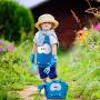 Colwelt Kids Gardening Tool Set, 7Pcs Childrens Gardening Set with Metal Watering Can, Fork, Rake, Trowel, Kids Apron, Gloves, Tote Bag