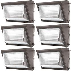 Sunco Lighting 6 Pack 80W LED Wall Pack, Daylight 5000K, 7600 LM, HID Replacement, IP65, 120-277V, Bright Consistent Commercial Outdoor Security Lighting - ETL, DLC