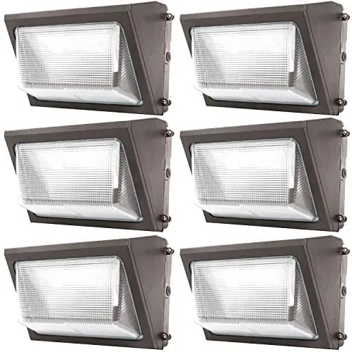 Sunco Lighting 6 Pack 80W LED Wall Pack, Daylight 5000K, 7600 LM, HID Replacement, IP65, 120-277V, Bright Consistent Commercial Outdoor Security Lighting - ETL, DLC