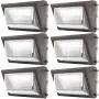 Sunco Lighting 6 Pack 80W LED Wall Pack, Daylight 5000K, 7600 LM, HID Replacement, IP65, 120-277V, Bright Consistent Commercial Outdoor Security Lighting - ETL, DLC