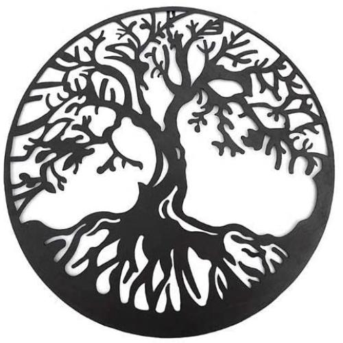 Bellaa 20230 Tree of Life Metal Wall Art Hanging Garden Sculptures 24 inch