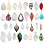 19 Pieces Earring Cutting Dies Leather Teardrop Earrings Die Cuts Leaf Shape Metal Earring Die Cuts for Making Earrings DIY Crafts