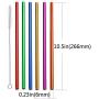 6Pcs Reusable Metal Straws, Drinking Straws, Aluminum Straws, Smoothies Straws, Wide Straws, Rainbow Colorful Straws for Party, Included a Cleaning Brush