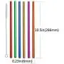 6Pcs Reusable Metal Straws, Drinking Straws, Aluminum Straws, Smoothies Straws, Wide Straws, Rainbow Colorful Straws for Party, Included a Cleaning Brush