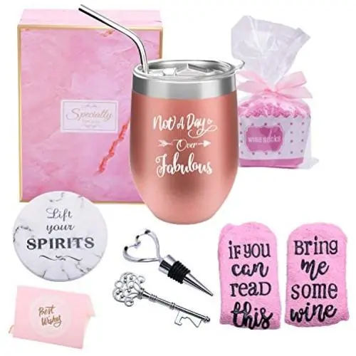 Yorktend Not a Day Over Fabulous Wine Tumbler - Fun Birthday Gifts for Women - Funny Birthday Wine Gifts Ideas for Her, Friend BFF, Mom, Grandma, Wife, Daughter, Sister, Aunt, Coworker Yorktend Not a Day Over Fabulous Wine Tumbler - Fun Birthday Gifts for Women - Funny Birthday Wine Gifts Ideas for Her, Friend BFF, Mom, Grandma, Wife, Daughter, Sister, Aunt, Coworker
