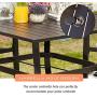 LOKATSE HOME 5 Piece Patio Dining Metal Outdoor Armrest Chairs and 37'' Larger Square Table Set Umbrella Hole 1.57'', Black