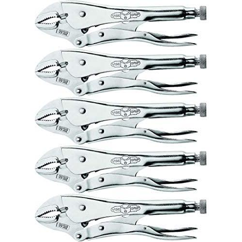 IRWIN VISE-GRIP Original Locking Pliers with Wire Cutter, Curved Jaw, 10-Inch (502L3) - 5 Pack