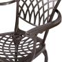 Kinger Home Patio Outdoor Dining Metal Chairs, Set of 2, Cast Aluminum, Lattice Weave Design - Brown