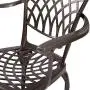 Kinger Home Patio Outdoor Dining Metal Chairs, Set of 2, Cast Aluminum, Lattice Weave Design - Brown