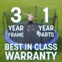 Skywalker Trampolines 8-Foot Jump N’ Dunk Trampoline with Enclosure Net– Basketball Trampoline