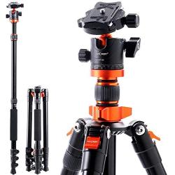 K&F Concept SA254M1 62 DSLR Camera Tripod Lightweight and Compact Aluminum Detachable Monopod Tripod with 360 Panorama Ball Head Quick Release Plate for Travel and Work