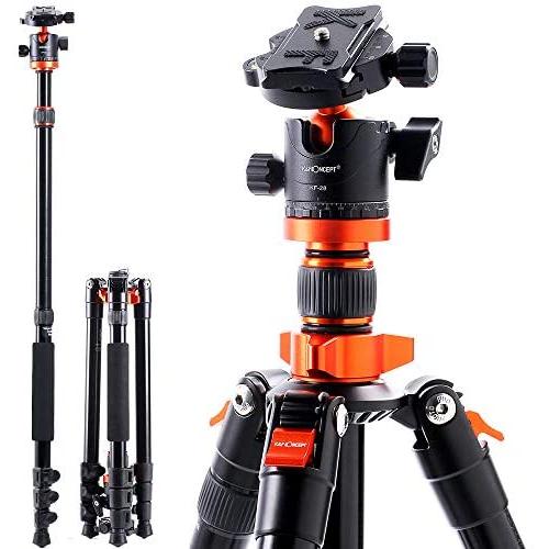 K&F Concept SA254M1 62 DSLR Camera Tripod Lightweight and Compact Aluminum Detachable Monopod Tripod with 360 Panorama Ball Head Quick Release Plate for Travel and Work