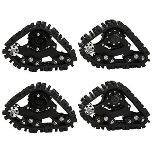 4Pcs RC Track Tyre 1/10 RC Crawler Tyre Remote Control Snow Tires Metal Crawler Accessory Part Fit for SCX-10 Series