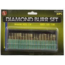 SE 30-Piece Set of Titanium-Coated Diamond Burrs, Grits 120-150 - 82331TF